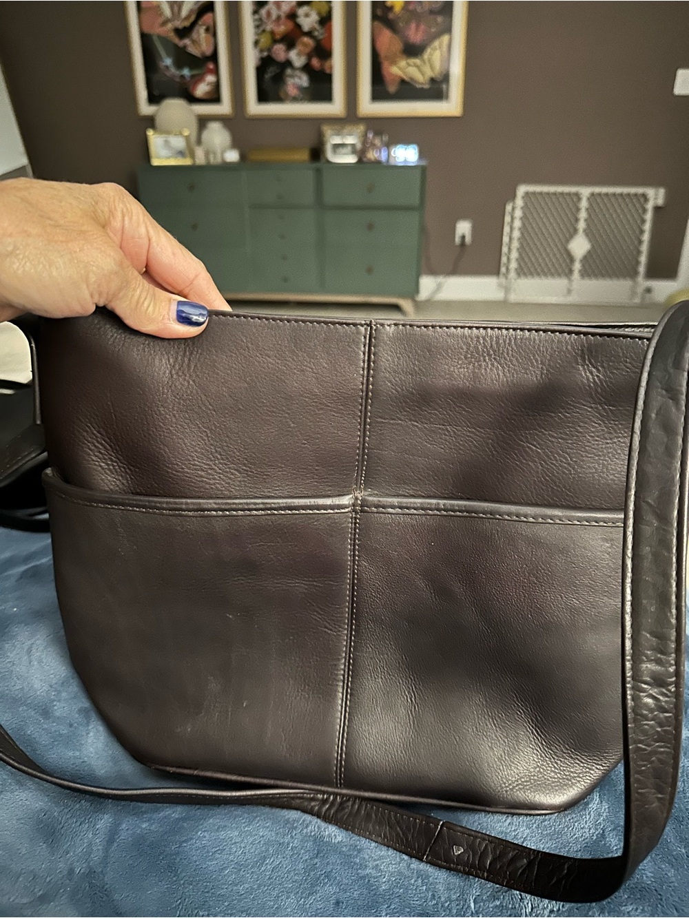 Le Donne Leather Shoulder Bag Dark Brown/Vintage Classic Minimalist Purse